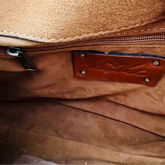 Patricia Nash Notely Croc Embossed Leather Flap Satchel Crossbody Bag - Picture 8 of 11